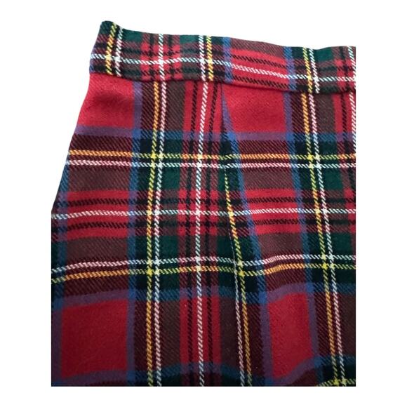 Vintage 70's handmade Red Plaid Tartan high waisted A line skirt size 8-10 - Picture 4 of 12